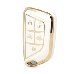 Nano High Quality Cover For Cadillac Remote Key 4+1 Buttons White Color CDLC-B11J5