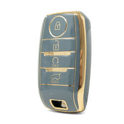 Нано-чехол высокого качества для дистанционного ключа Kia с 4 кнопками серого цвета KIA-D11J4B