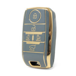 Нано-чехол высокого качества для дистанционного ключа Kia 5 кнопок серого цвета KIA-D11J5