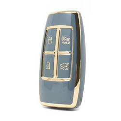 Funda Nano de alta calidad para llave remota Hyundai Genesis, 4 botones, Color gris, HY-I11J4B