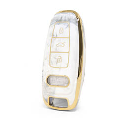 Capa de mármore nano de alta qualidade para chave remota Audi 3 botões cor branca Audi-D12J