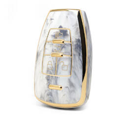 Nano couvercle en marbre de haute qualité pour clé télécommande BAIC, 4 boutons, couleur blanche, BQ-A12J