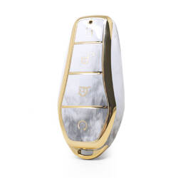 Nano High Quality Marble Cover For BYD Remote Key 4 Buttons White Color BYD-D12J