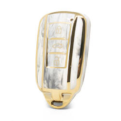 Nano couvercle en marbre de haute qualité pour clé télécommande Dongfeng, 3 boutons, couleur blanche, DF-D12J