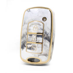 Nano couvercle en marbre de haute qualité pour clé télécommande Dongfeng, 3 boutons, couleur blanche, DF-F12J