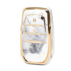 Nano cubierta de mármol de alta calidad para llave remota Toyota, 2 botones, Color blanco TYT-A12J2H