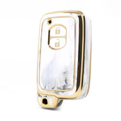 Nano cubierta de mármol de alta calidad para llave remota Toyota, 2 botones, Color blanco TYT-H12J2