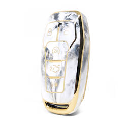 Capa de mármore nano de alta qualidade para chave remota Ford 5 botões cor branca Ford-A12J