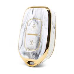 Nano cubierta de mármol de alta calidad para llave remota Renault, 2 botones, Color blanco, RN-C12J2