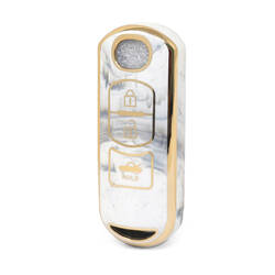 Cover in marmo Nano di alta qualità per chiave remota Mazda 3 pulsanti colore bianco MZD-A12J3