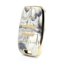 Нано-высококачественный мраморный чехол для удаленного ключа Kia с 5 кнопками белого цвета KIA-D12J5