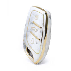 Nano couvercle en marbre de haute qualité pour clé télécommande Roewe, 3 boutons, couleur blanche, RW-B12J