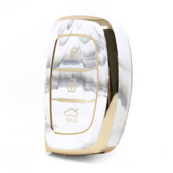 Nano cubierta de mármol de alta calidad para llave remota Hyundai, 3 botones, Color blanco, HY-A12J3A