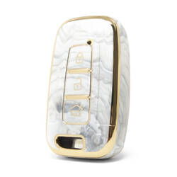 Nano cubierta de mármol de alta calidad para llave remota Hyundai, 3 botones, Color blanco, HY-G12J3