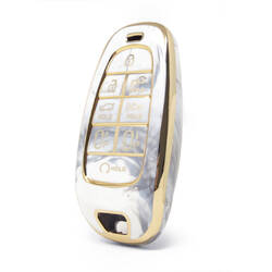 Nano cubierta de mármol de alta calidad para llave remota Hyundai, 8 botones, Color blanco, HY-H12J8