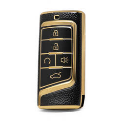 Nano – housse en cuir doré de haute qualité, pour clé télécommande Trumpchi, 5 boutons, couleur noire, CQ-A13J