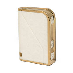 Cover in pelle dorata Nano di alta qualità per chiave remota Lynk & Co 3 pulsanti colore bianco LC-B13J