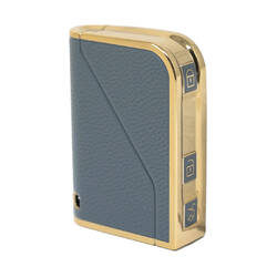 Cover in pelle dorata Nano di alta qualità per chiave remota Lynk & Co 3 pulsanti colore grigio LC-B13J