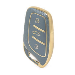Cover in pelle dorata Nano di alta qualità per chiave remota Roewe 3 pulsanti colore grigio RW-B13J