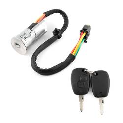 Renault Clio Dacia Logan Sandero Ignition Lock 2 x Plastic Keys with Remote Button 4 Pin - 6001546809 / 806013230R