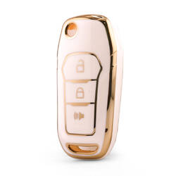 Nano High Quality Cover For Ford Remote Key 3 Button White Color Ford-F11J3B
