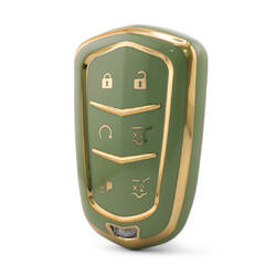 Nano High Quality Cover For Cadillac Remote Key 6 Button Green Color CDLC-A11J6