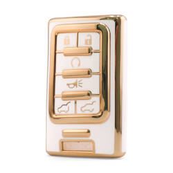 Nano High Quality Cover For Cadillac Remote Key 6 Button White Color CDLC-C11J6