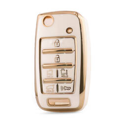 Nano High Quality Cover For Kia Remote Key 6 Button White Color KIA-O11J6