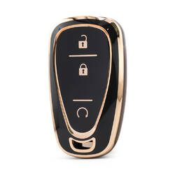 Nano High Quality Cover For Chevrolet Remote Key 3 Button Black Color CRL-B11J3A