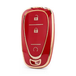 Nano High Quality Cover For Chevrolet Remote Key 3 Button Red Color CRL-B11J3A