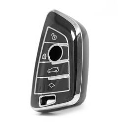 Nano High Quality Cover For BMW Remote Key 4 Button Black Color Silver Frame BMW-B11Y4