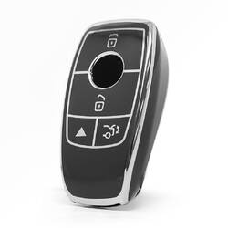 Nano High Quality Cover For Mercedes Remote Key 4 Button Black Color Silver Frame Benz-B11Y4