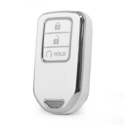 Nano High Quality Cover For Honda Remote Key 3 Button White Color Silver Frame HD-A11Y3B