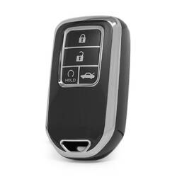 Nano High Quality Cover For Honda Remote Key 4 Button Black Color Silver Frame HD-A11Y4