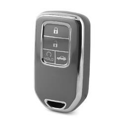 Nano High Quality Cover For Honda Remote Key 4 Button Dark Gray Color Silver Frame HD-A11Y4