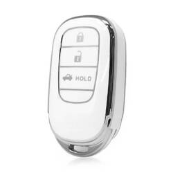 Nano High Quality Cover For Honda Remote Key 3 Button White Color Silver Frame HD-G11Y3A