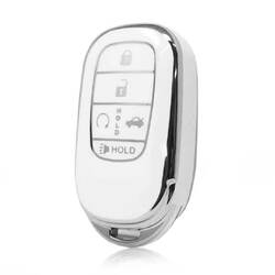Nano High Quality Cover For Honda Remote Key 5 Button White Color Silver Frame HD-G11Y5