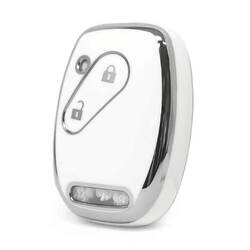 Nano High Quality Cover For Honda Remote Key 2 Button White Color Silver Frame HD-J11Y2