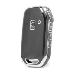 Nano High Quality Cover For KIA Remote Key 5 Button Black Color Silver Frame KIA-C11Y5