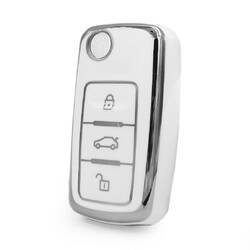 Nano High Quality Cover For VW Remote Key 3 Button White Color Silver Frame VW-A11Y3