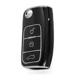 Nano High Quality Cover For Ford Remote Key 3 Button Black Color Silver Frame Ford-G11Y