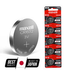 Maxell CR1632 Universal Battery Cell Card (5 PCs Pack)
