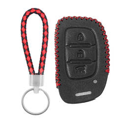 Funda de cuero para Hyundai Tucson I10 I20 I40 IONIQ mando a distancia 3 botones