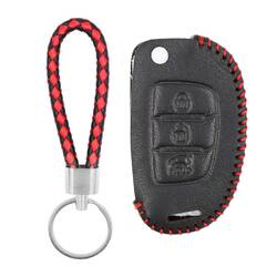 Funda de cuero para llave remota Hyundai Flip 3 botones