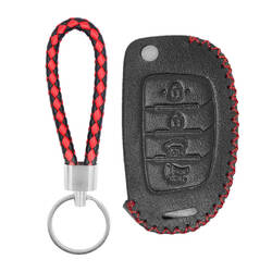 Funda de cuero para llave remota Hyundai Flip 4 botones