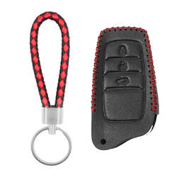 Funda de cuero para Toyota Land Cruiser Fortuner Camry Smart Remote Key 3 botones
