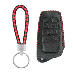 Funda de cuero para Toyota Vellfire Alphard Smart Remote Key 6 botones