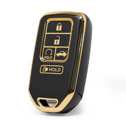 Funda Nano de alta calidad para llave remota Honda 4 + 1 botones Color negro
