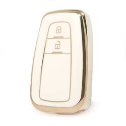 Cubierta Nano de alta calidad para Toyota Prius C-RH Prado, llave remota, 2 botones, Color blanco