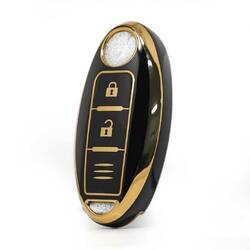 Nano High Quality Cover For Nissan Remote Key 2 Buttons Black Color